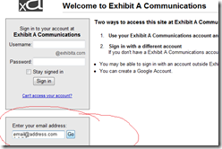 Access screen after clicking on "Sign in with a different account"