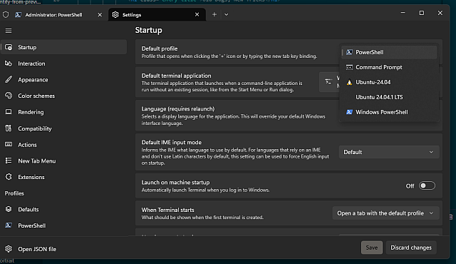 Windows Terminal Settings